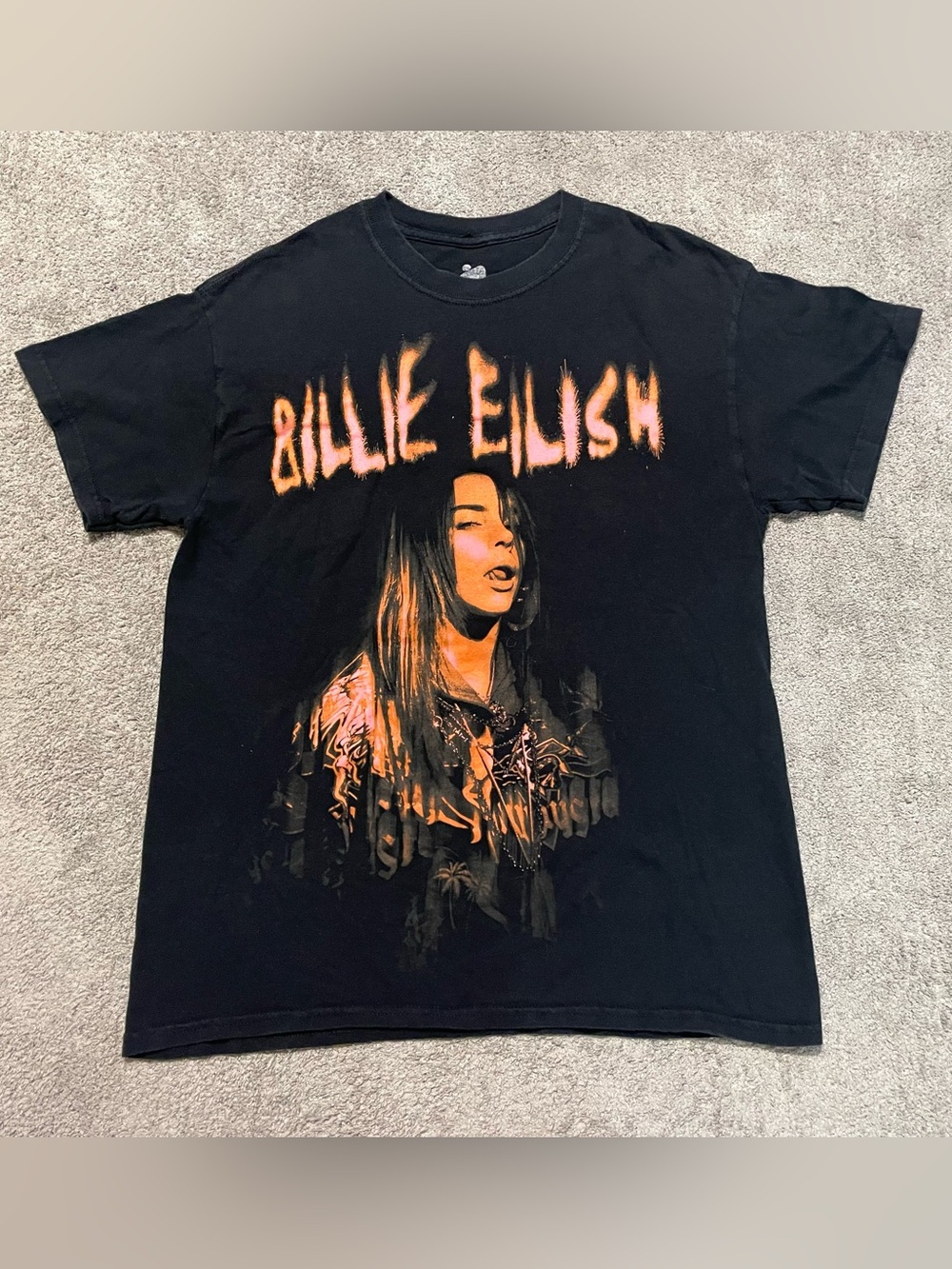 Billie Eilish Graphic T Shirt Men’s Unisex M Black Cotton Band Tee Music